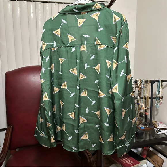 Show Me Your Mumu Tini Time Pajamas Set Green Martini Print Women’s L - Picture 11 of 12